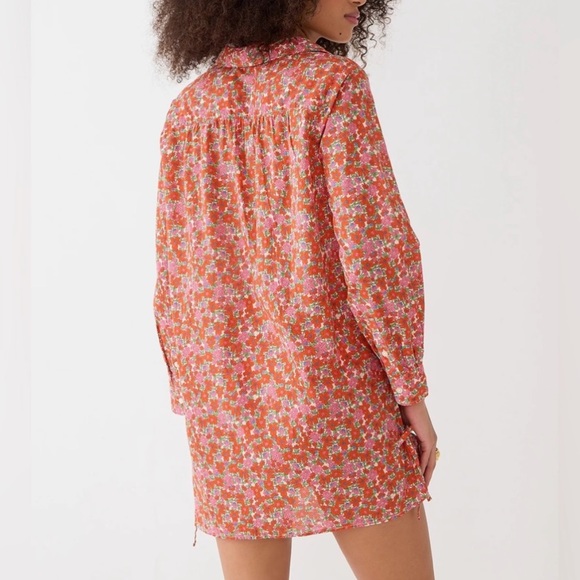 J.Crew Cotton voile tunic cover-up with side ties in brilliant blooms si… - Picture 2 of 14